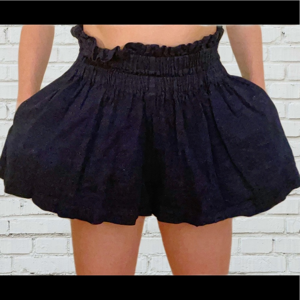 Demin fabric skort (half shorts half skirt)